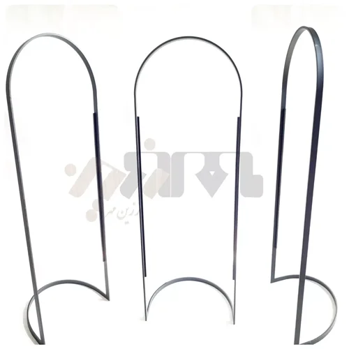 قاب آینه قدی فلزی دو سرهلال پایه دار (ژورنالی)_(فقط قاب)