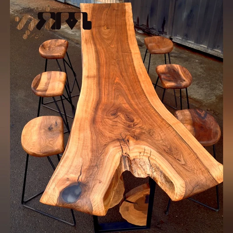 میز بار سبک روستیک چوب گردو