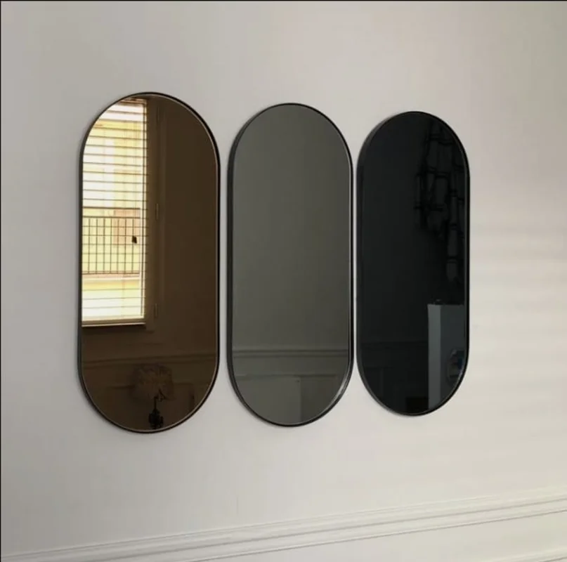قاب آینه قدی فلزی دو سرهلال دیواری