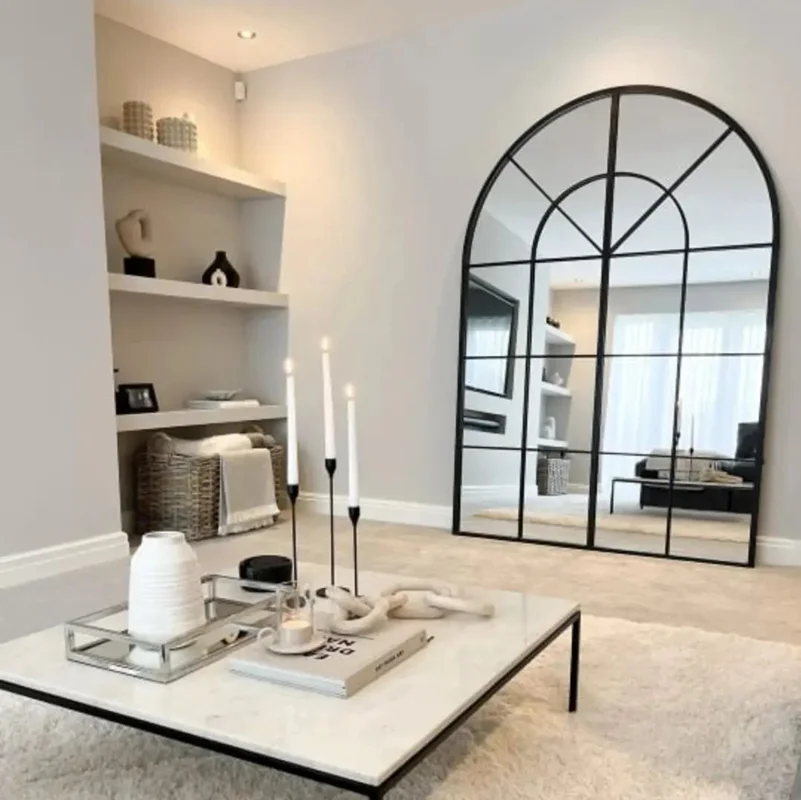 قاب آینه فلزی، قدی، تمام پنجره ای (فقط قاب)