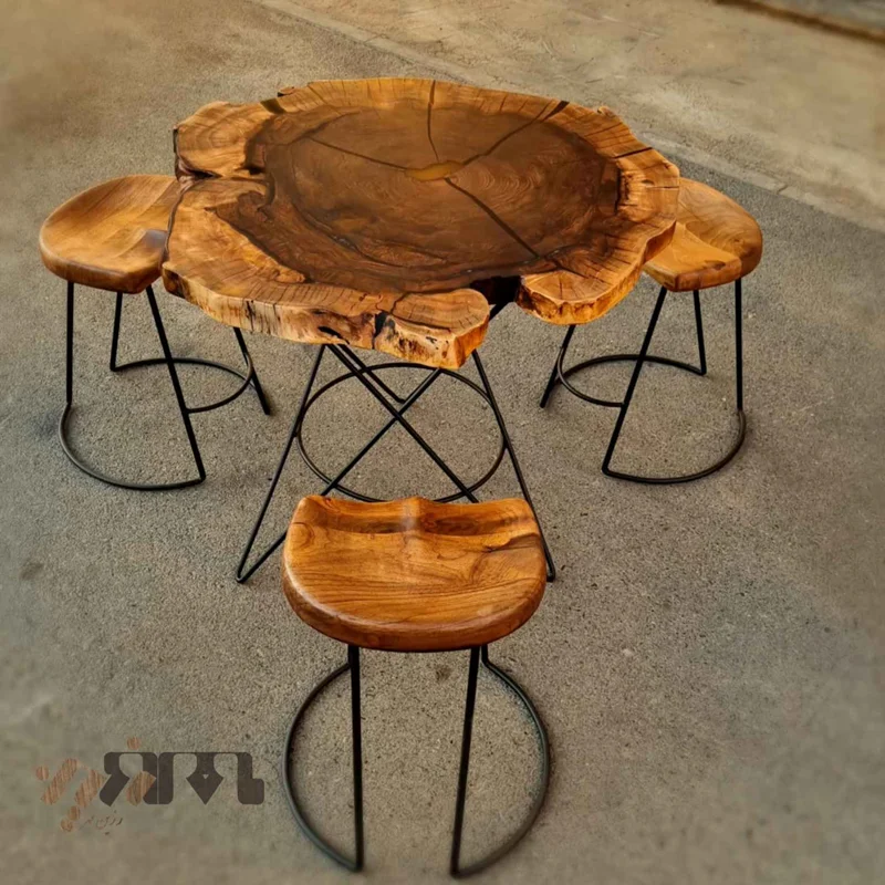 میز جلومبلی یا غذاخوری 3نفره سبک روستیک